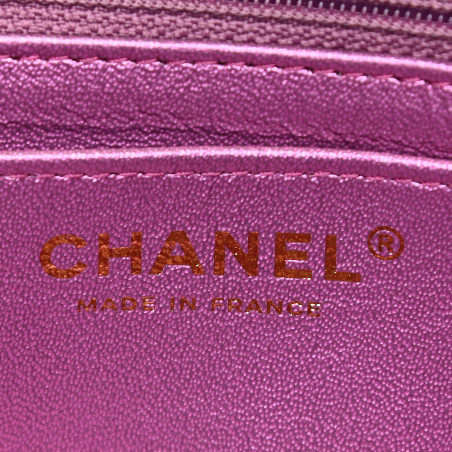 Iridescent Lambskin Quilted Mini Rectangular Flap Purple