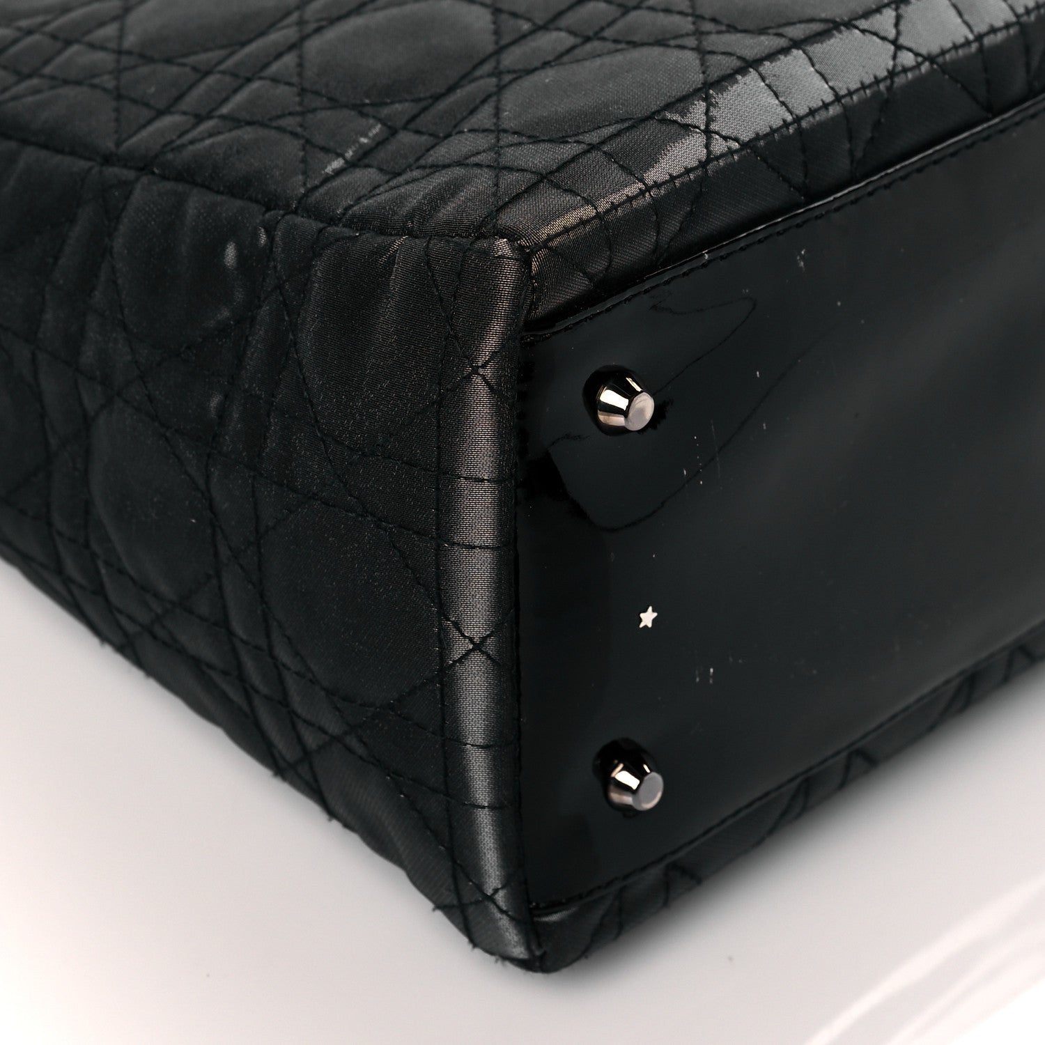 Christian Dior Coated Canvas Patent Cannage Medium Lady Dior Black 8 of 13