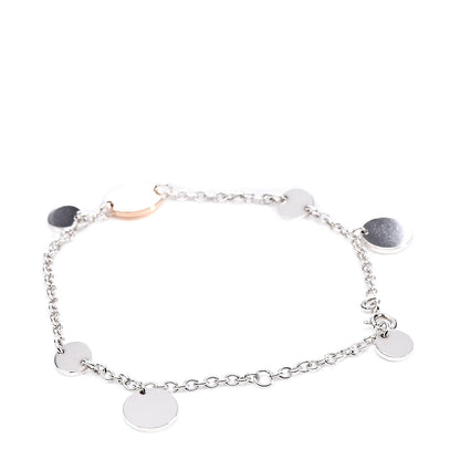 Hermes Sterling Silver 18K Rose Gold Confettis Bracelet LG 3 of 4