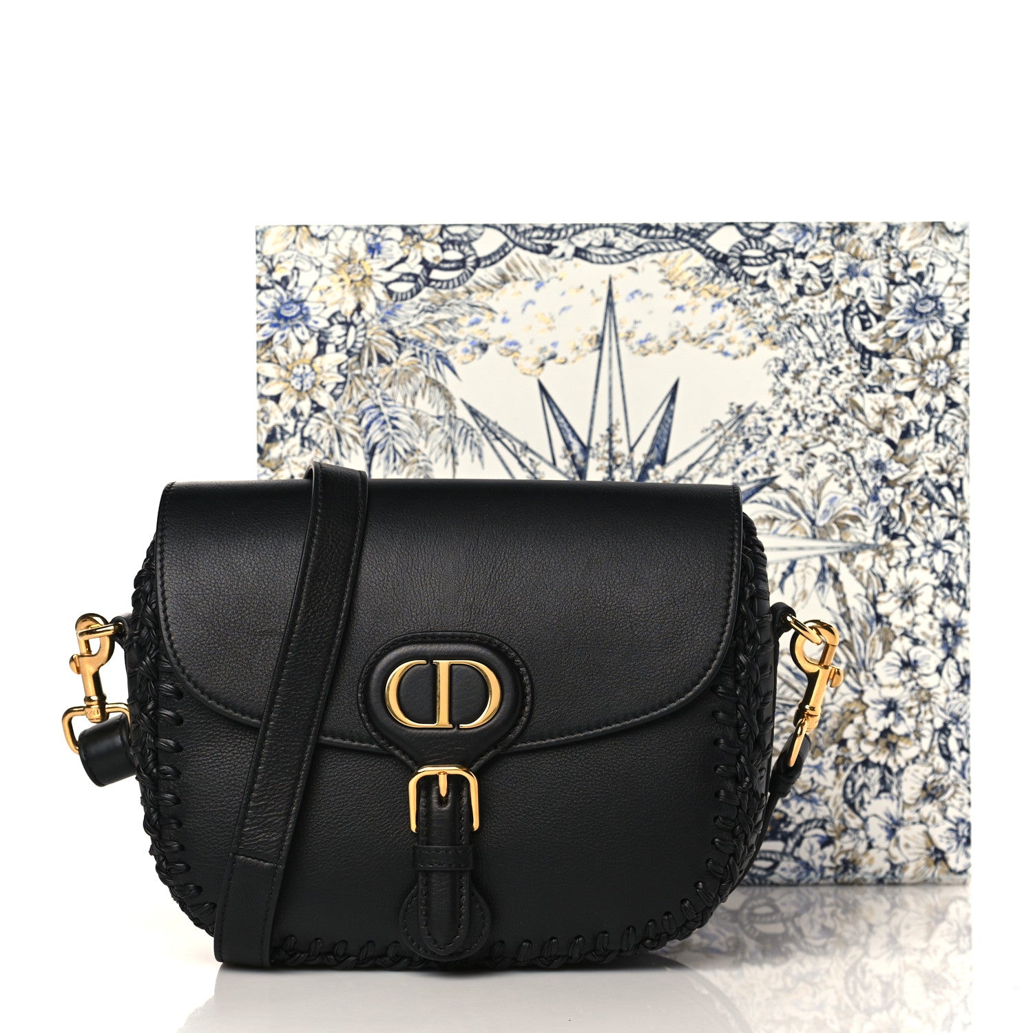 Christian Dior Grained Calfskin Medium Whipstitched Bobby Bag Black 9 of 9