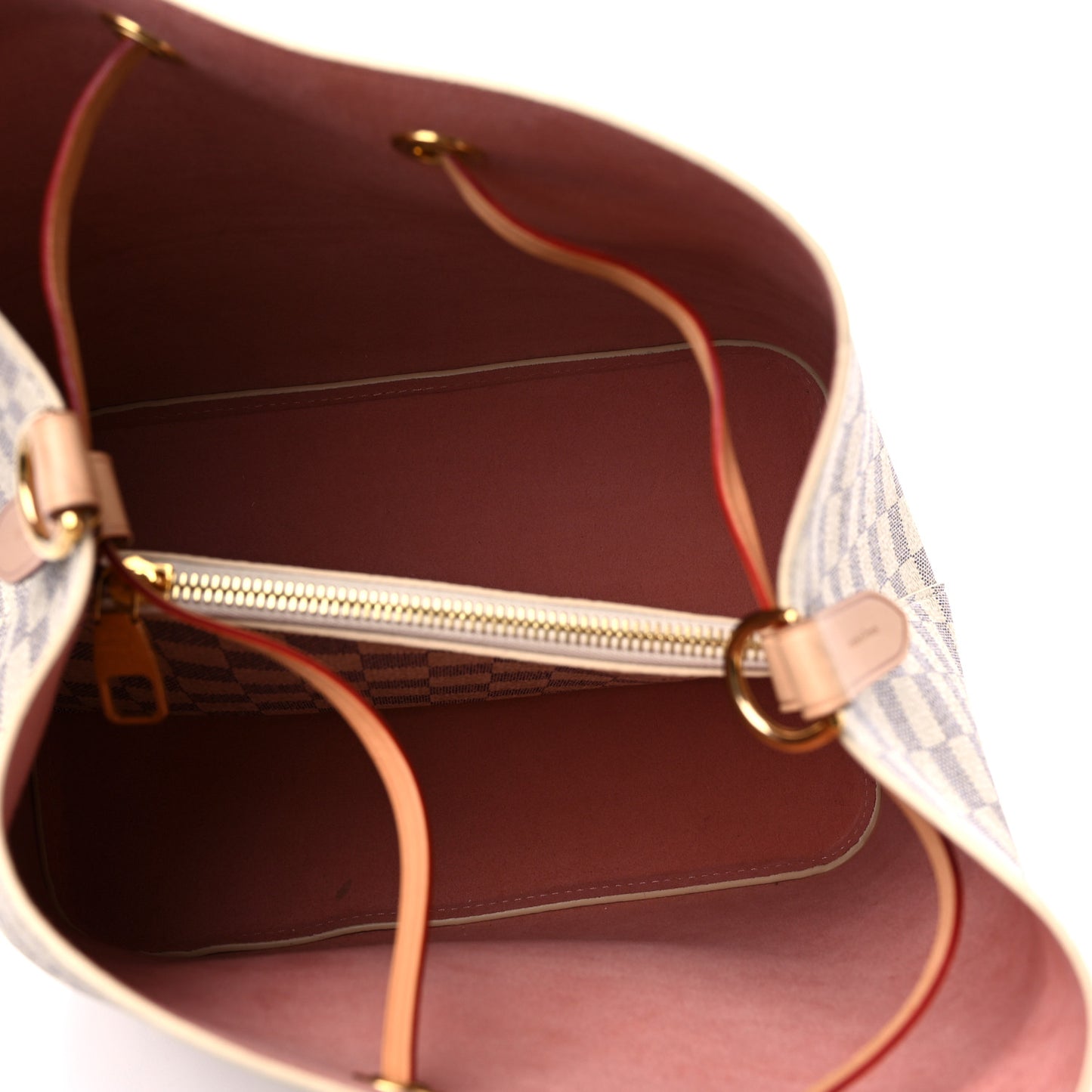 Damier Azur Braided Neonoe MM Peach Cream