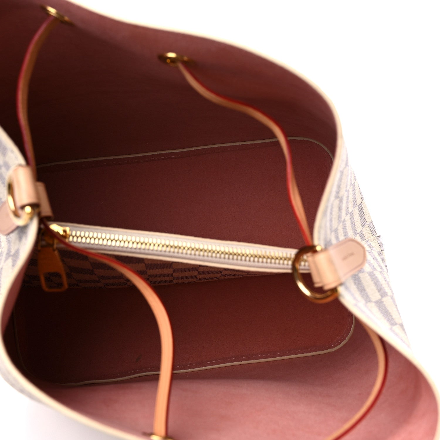 Louis Vuitton Damier Azur Braided Neonoe MM Peach Cream 5 of 9