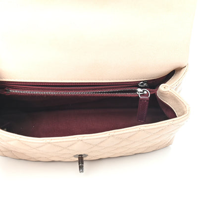 Chanel Caviar Quilted Small Coco Handle Flap Light Beige 4 of 8