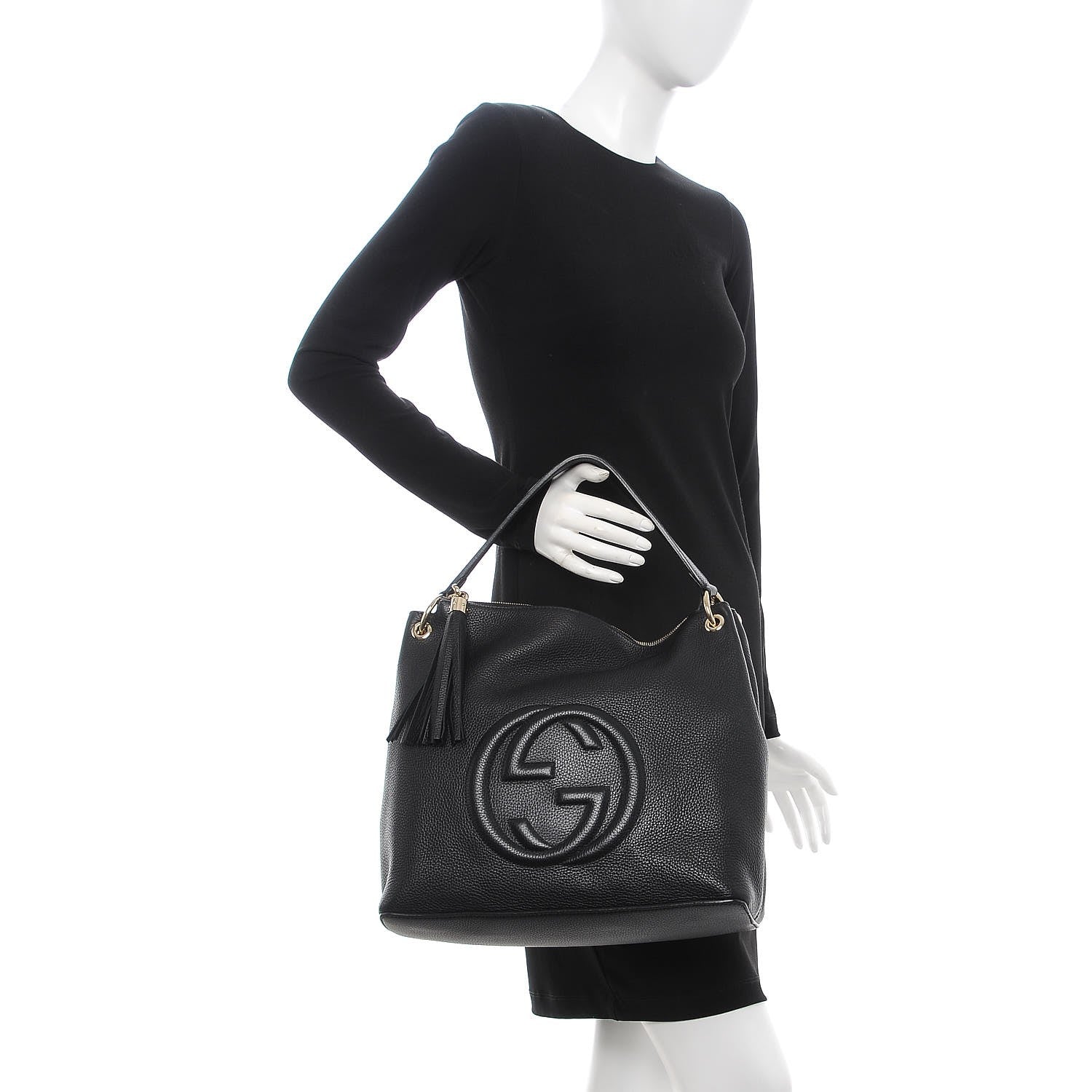 Gucci Pebbled Calfskin Large Soho Hobo Black 3 of 8