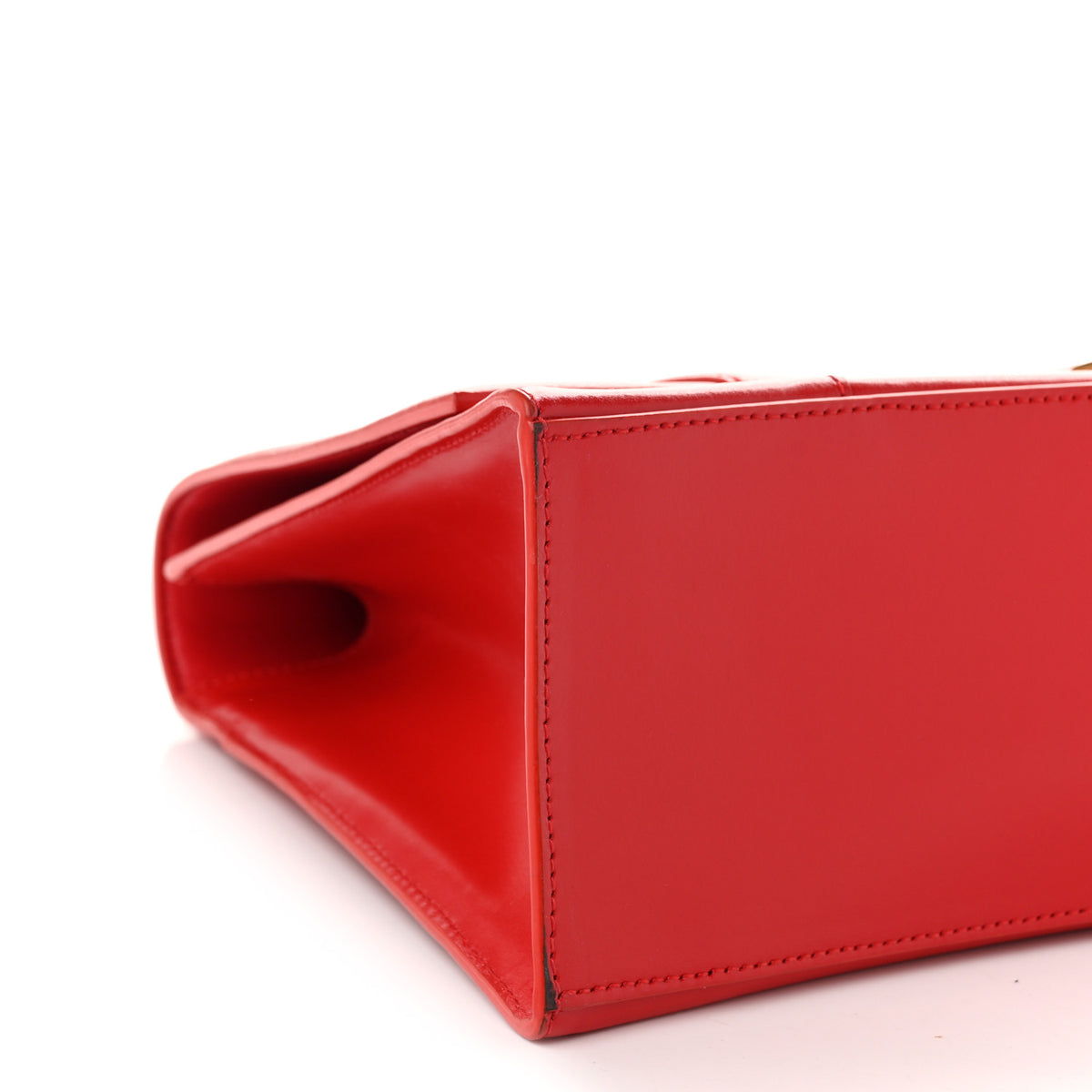 Shiny Box Calfskin Medium Hourglass Top Handle Bag Bright Red