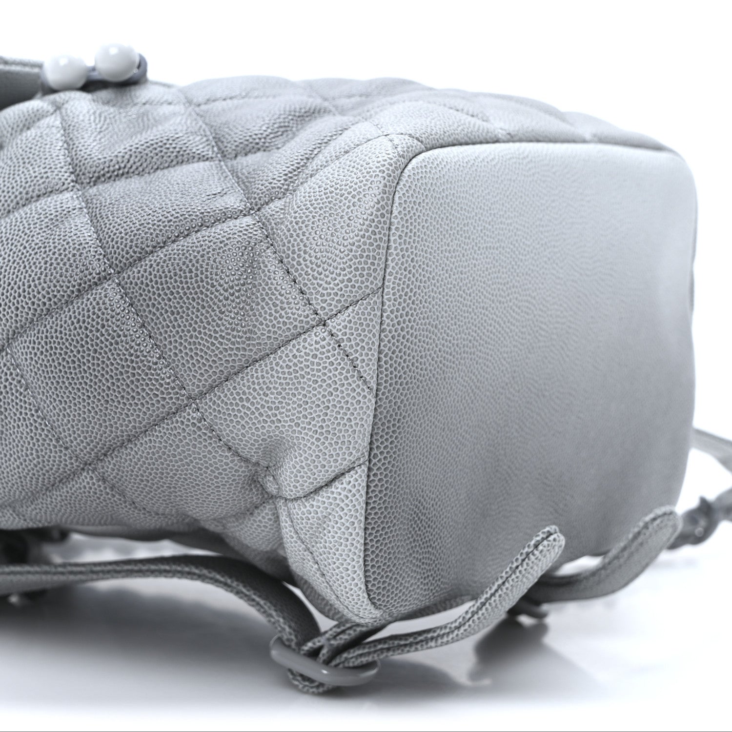 Chanel Shaded Caviar Quilted Lacquered CC My Everything Drawstring Backpack Dark Grey Light Grey 9 of 10
