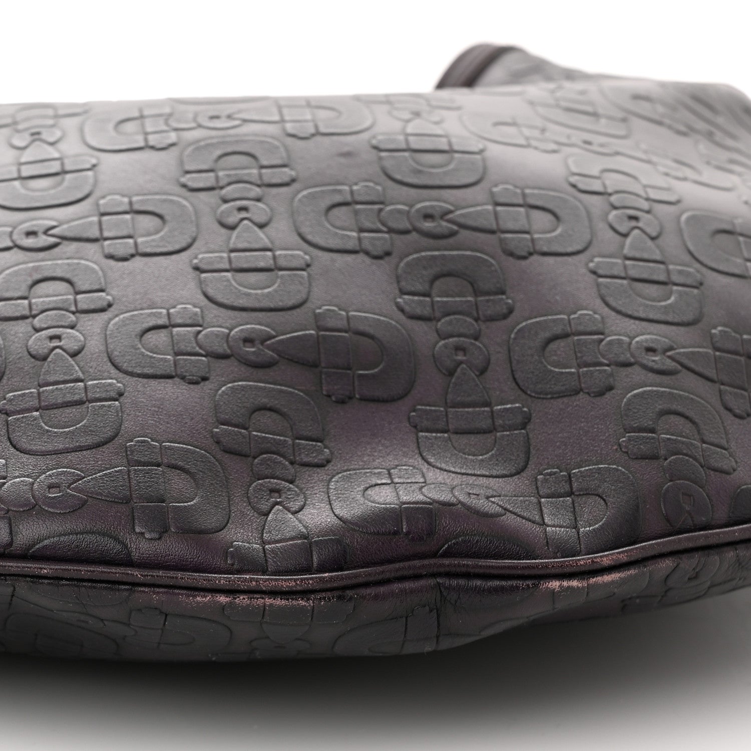 Gucci Calfskin Horsebit Embossed Glam Hobo Burgundy 14 of 17