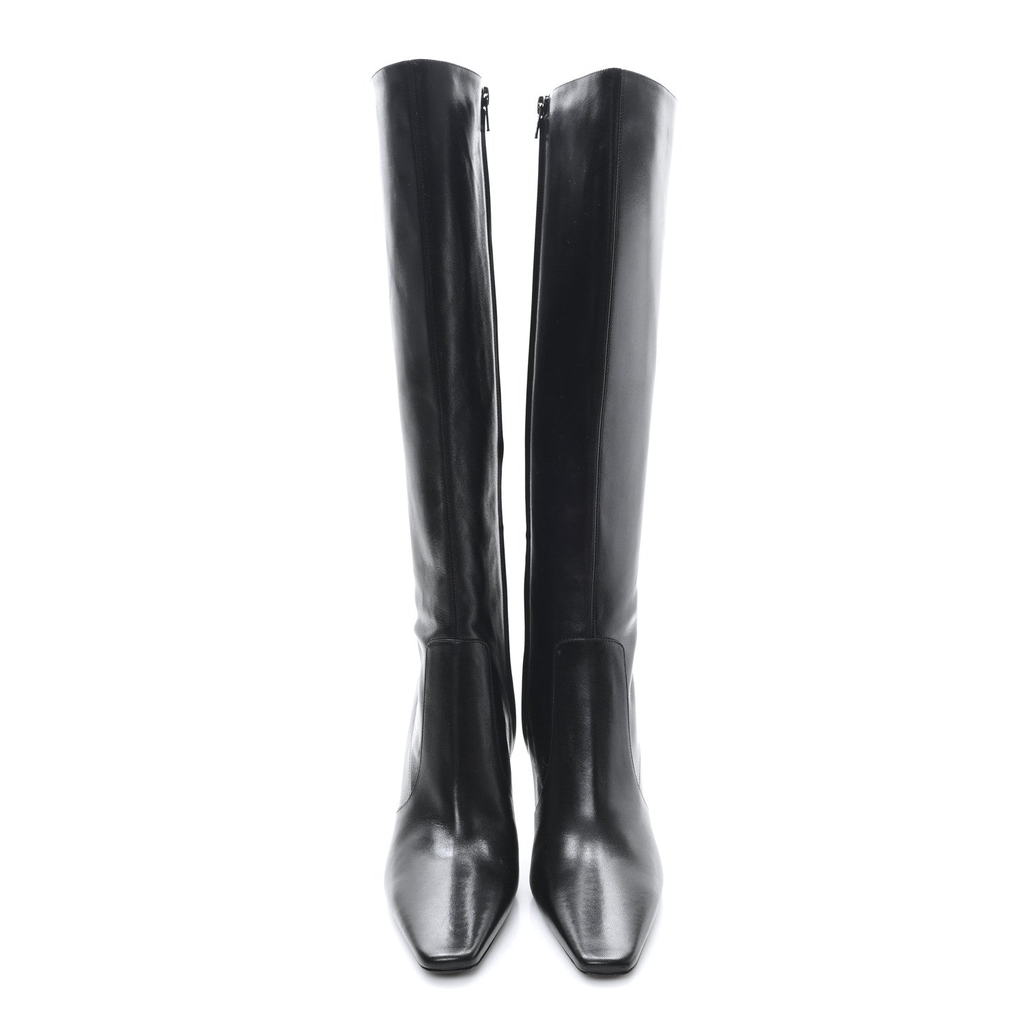 Saint Laurent Lambskin Francoise Tall Boots 40 Black 2 of 7