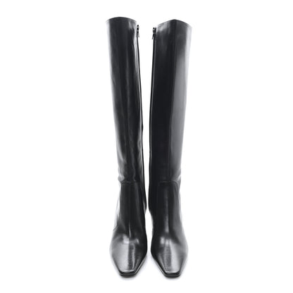 Saint Laurent Lambskin Francoise Tall Boots 40 Black 2 of 7
