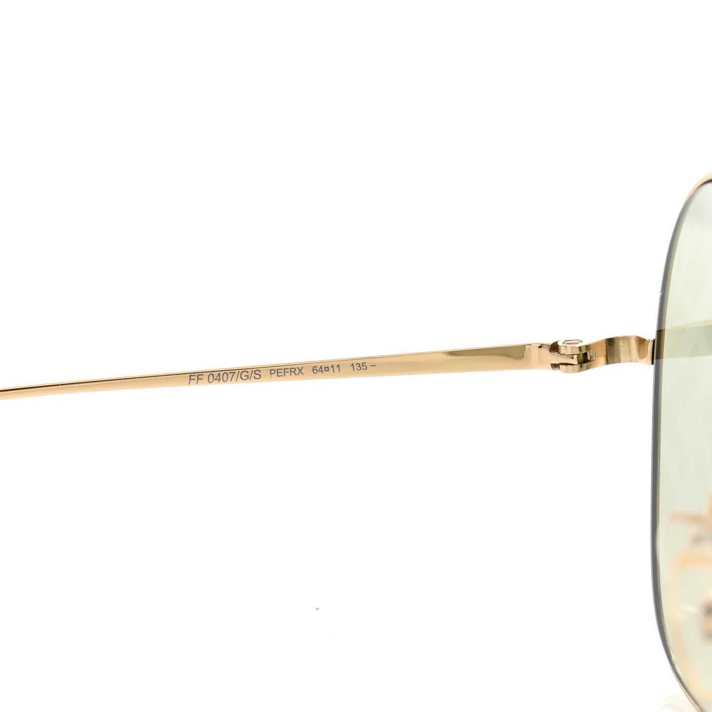 Metal Fendi Forever Aviator Sunglasses FF0407/G/S Gold