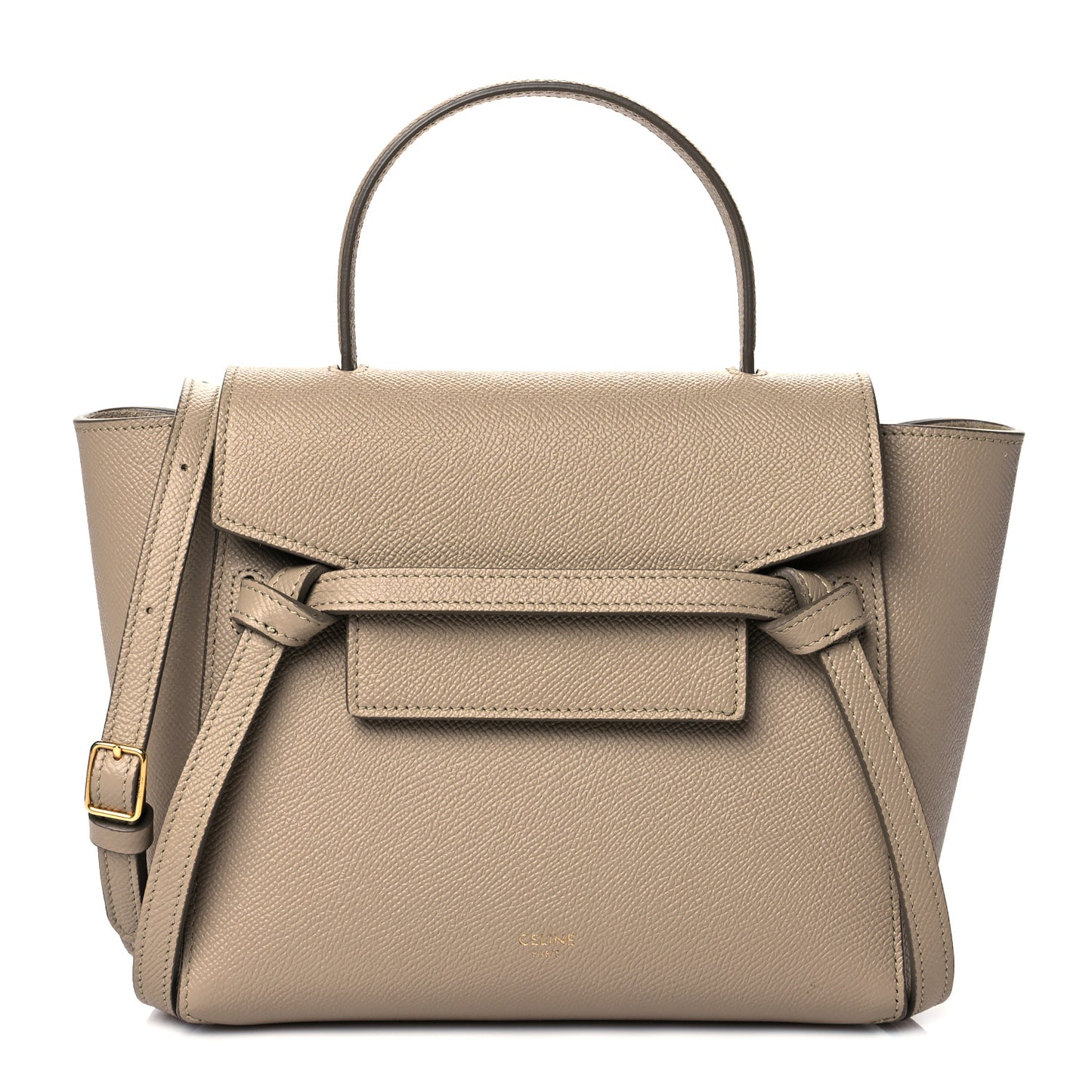 Grained Calfskin Nano Belt Bag Light Taupe