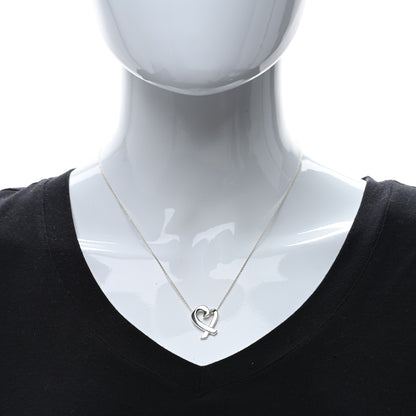 Tiffany Sterling Silver Paloma Picasso Loving Heart Pendant Necklace 3 of 5