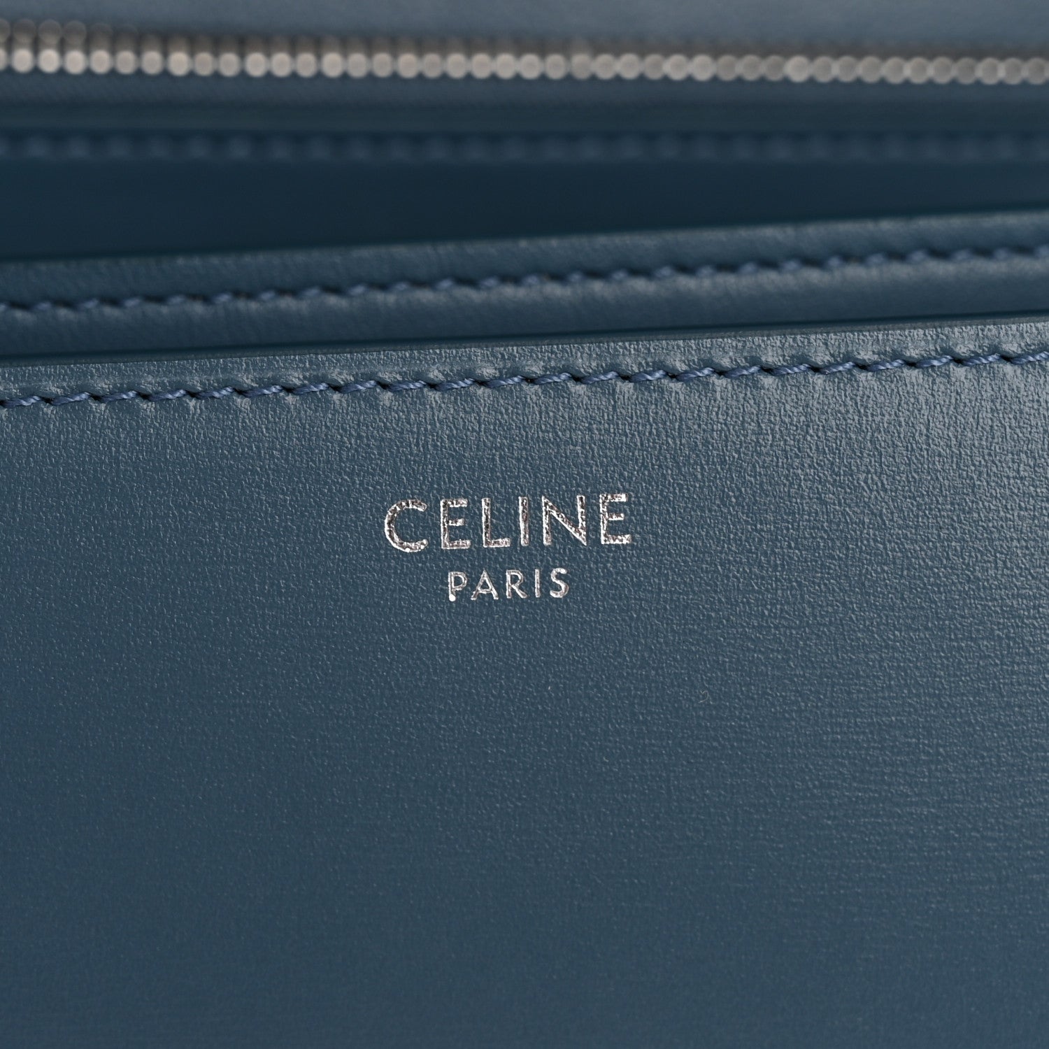 Celine Box Calfskin Medium Classic Box Flap Bag Slate Blue 6 of 15
