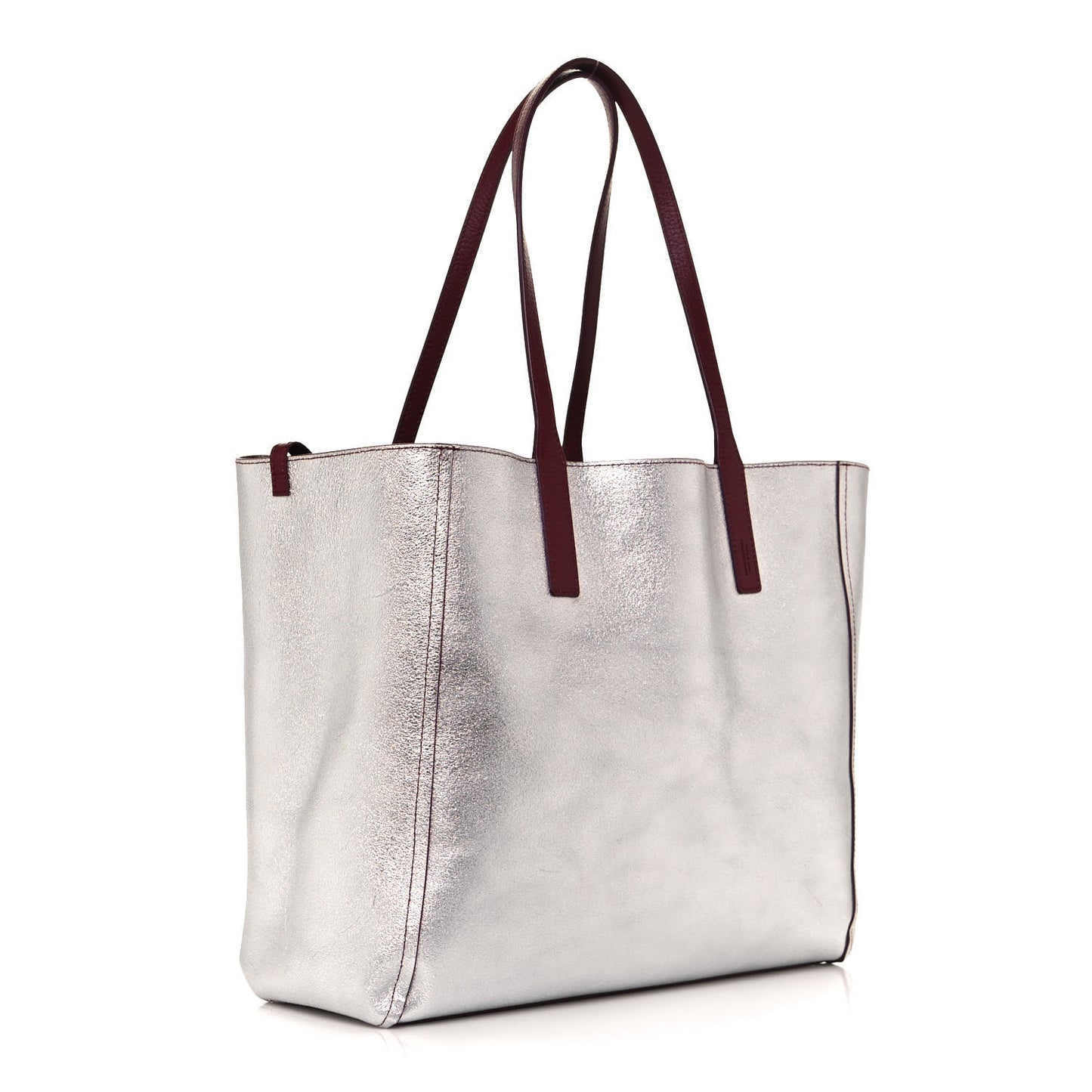 Grained Calfskin Medium Reversible Wandel Tote Ruby Tan