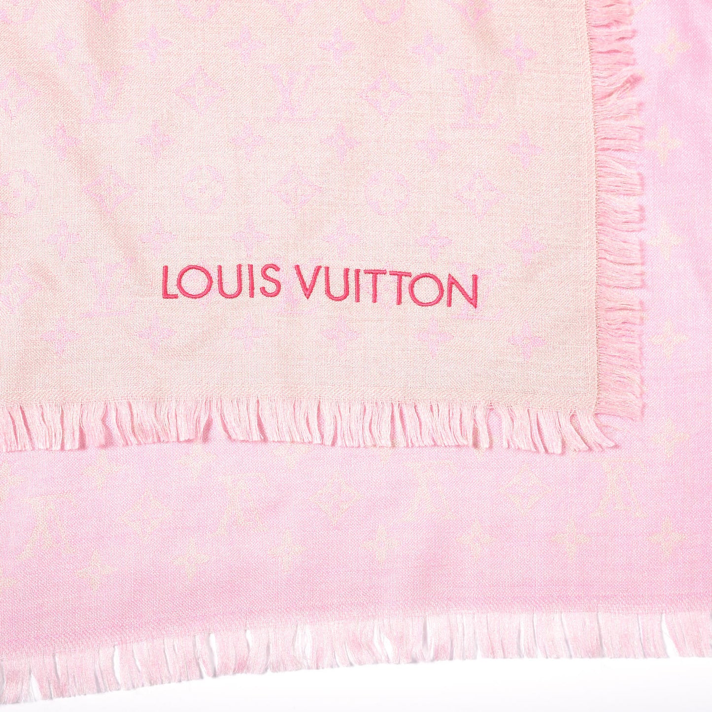 Wool Silk Monogram Shawl