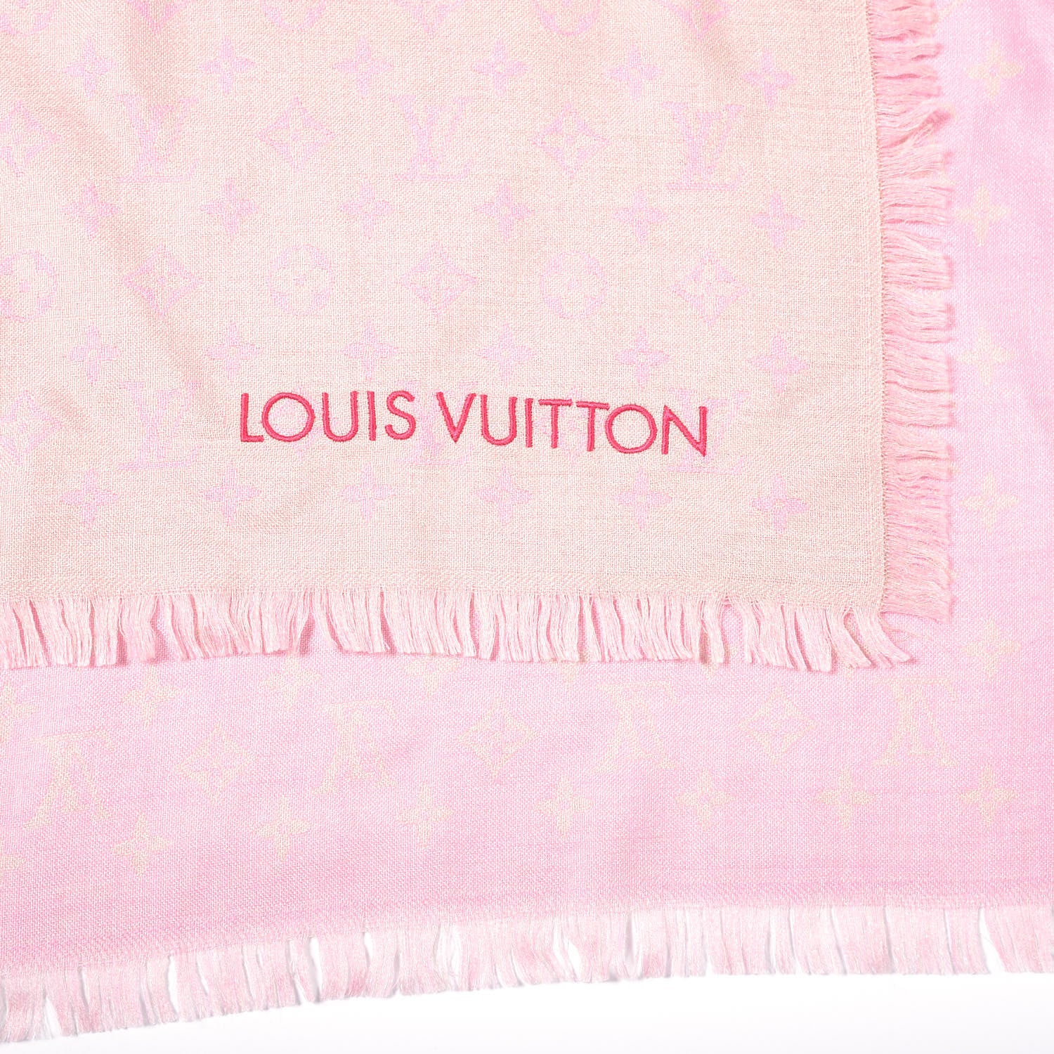 Louis Vuitton Wool Silk Monogram Shawl 4 of 4
