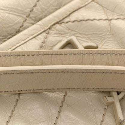 Saint Laurent Crinkled Calfskin Matelasse Monogram Baby Niki Chain Satchel White 14 of 16