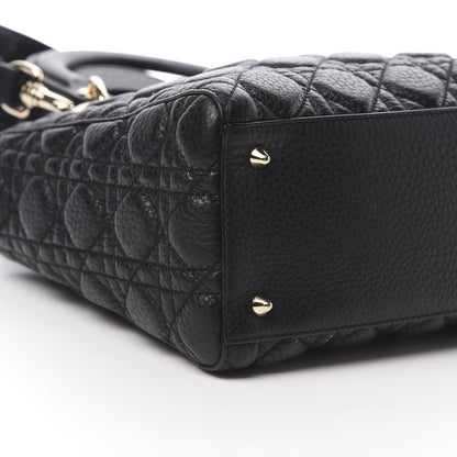 Christian Dior Grained Calfskin Cannage Medium Supple Lady Dior Black 9 of 13