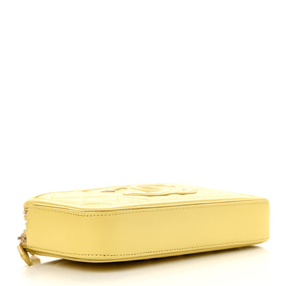 Chanel Caviar Quilted CC Filigree Clutch With Chain Yellow 4 of 16