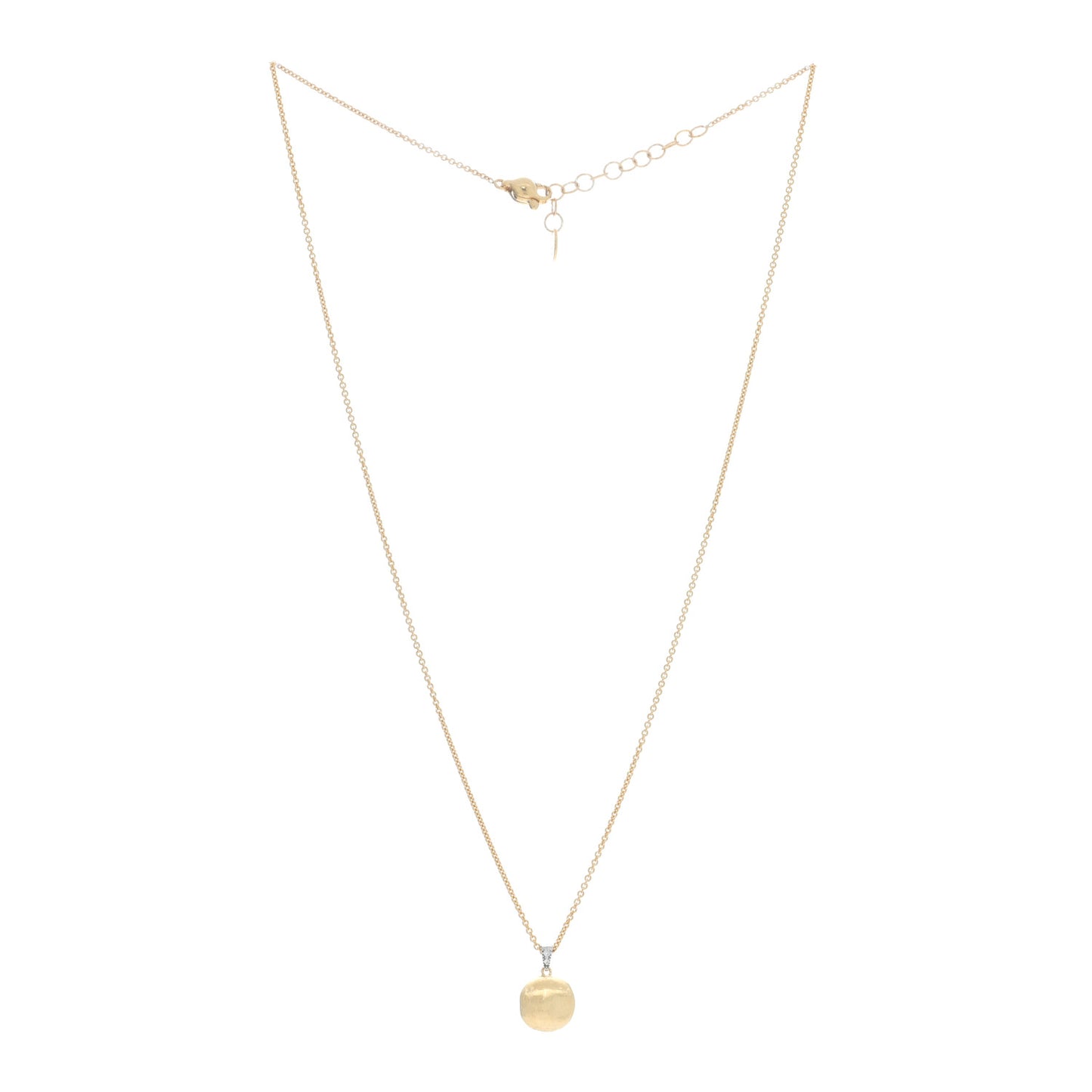 18K Yellow White Gold Diamond Africa Pendant Necklace