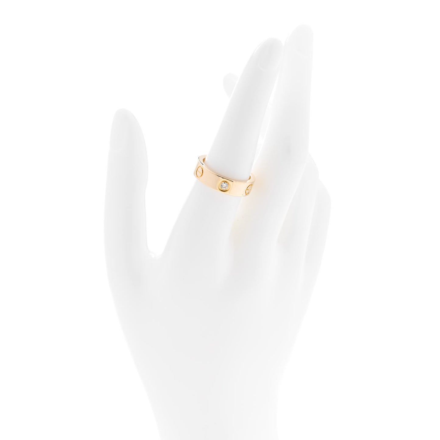 18K Yellow Gold 3 Diamond 5.5mm LOVE Ring 55 7.25