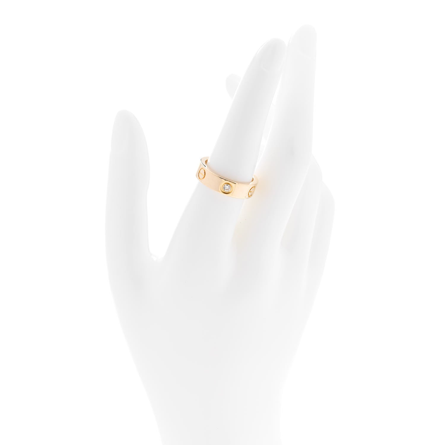 Cartier 18K Yellow Gold 3 Diamond 5.5mm LOVE Ring 55 7.25 2 of 4