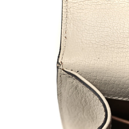 Gucci Goatskin Pearl Mini Fox Broche Bamboo Top Handle Bag Hibiscus Red Mystic White 10 of 10