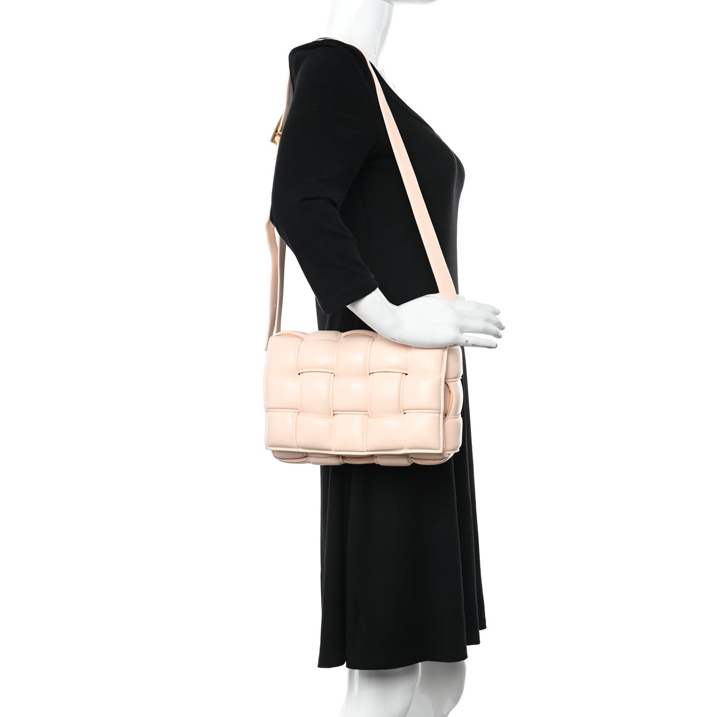 Nappa Maxi Intreccio Padded Cassette Crossbody Bag Melon Washed