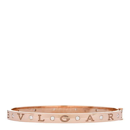 Bulgari 18K Rose Gold 12 Diamond B.Zero1 Essential Bangle Bracelet M 1 of 4