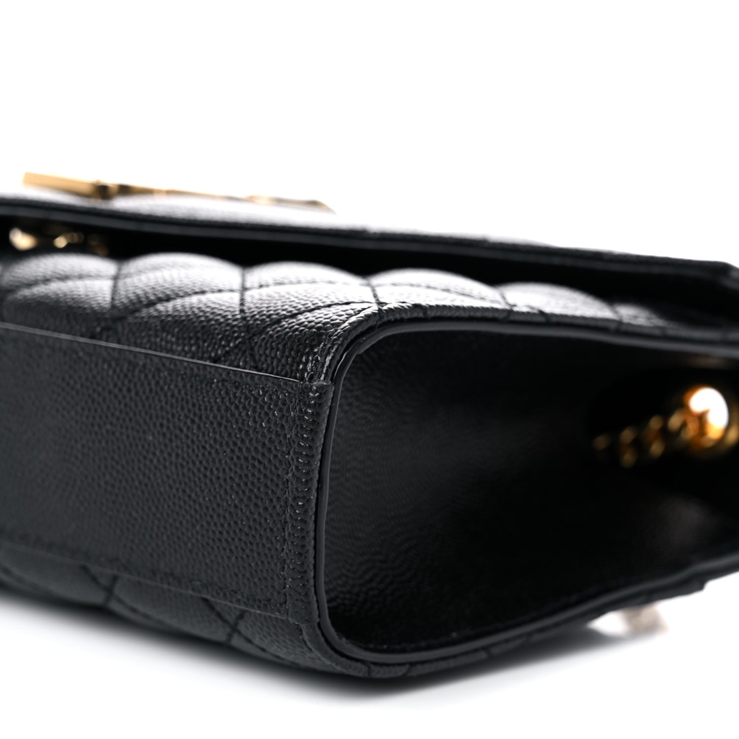 Saint Laurent Grain De Poudre Textured Mixed Matelasse Triquilt Small Monogram Satchel Black 9 of 9