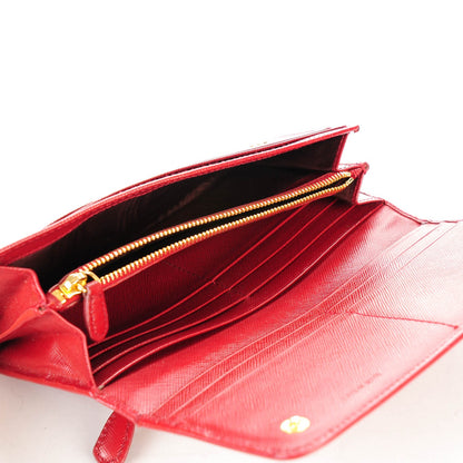 Prada Saffiano Metal Continental Flap Wallet Rubino 8 of 8