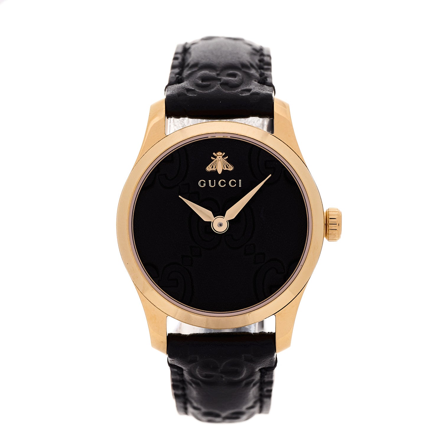 Gucci Stainless Steel Calfskin 27mm G-Timeless Quartz Watch Black 1 of 4