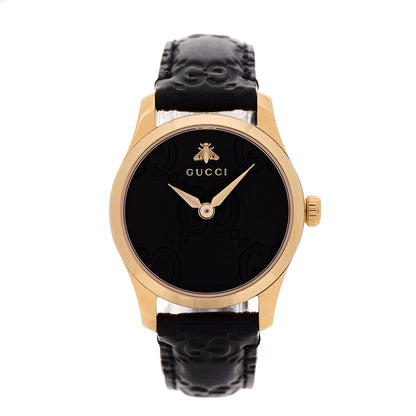 Gucci Stainless Steel Calfskin 27mm G-Timeless Quartz Watch Black 1 of 4