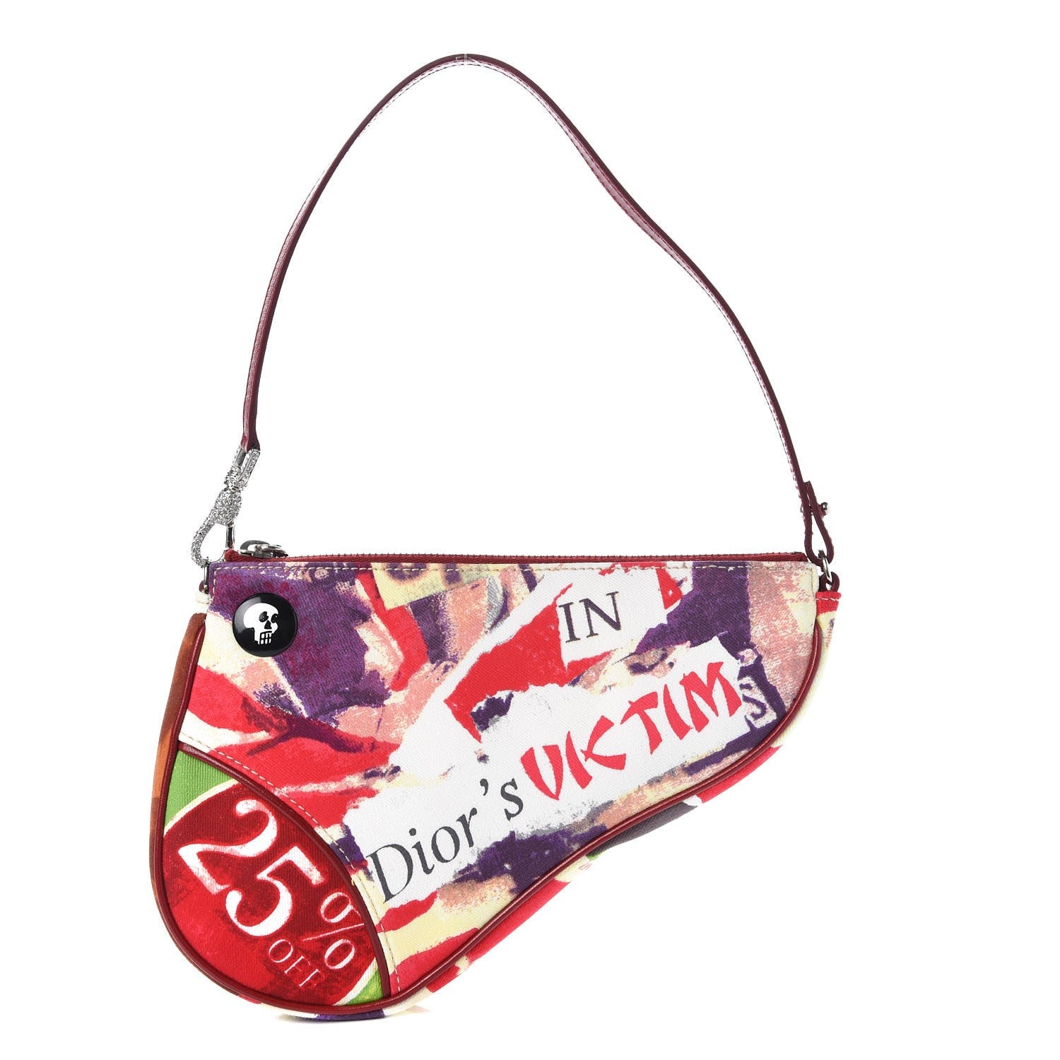 Christian Dior Canvas Le Victim Mini Saddle Pochette Red 1 of 8