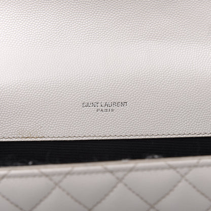 Saint Laurent Grain De Poudre Textured Mixed Matelasse Medium Triquilt Monogram Satchel Porcellana 9 of 13