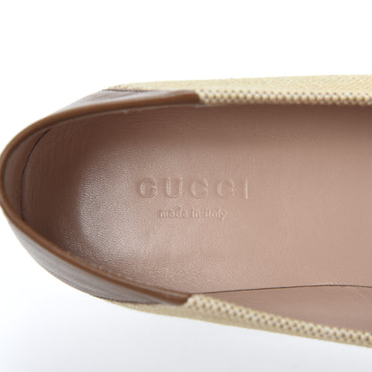 Gucci Canvas Malaga Kid Web Womens Horsebit Brixton Loafers 36 Sand Light Cuir 7 of 10