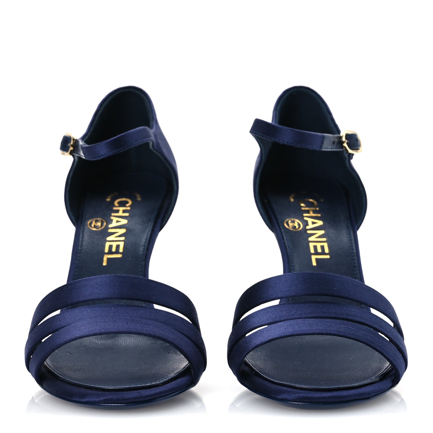 Satin Pearl Sandals 36 Dark Blue