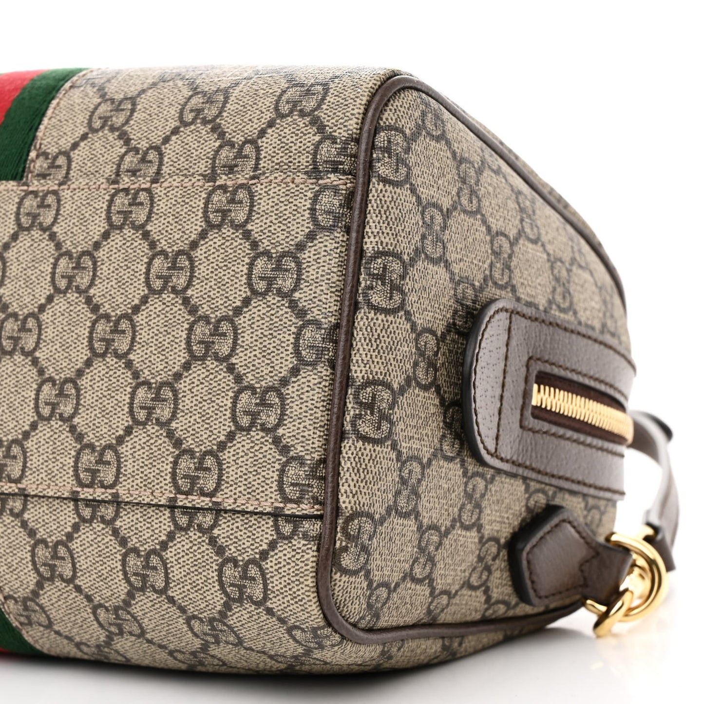 GG Supreme Monogram Web Small Ophidia Top Handle Bag Beige Ebony