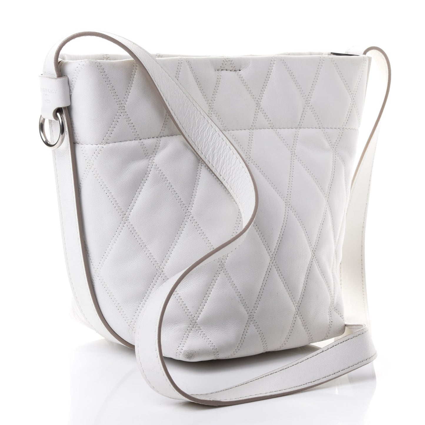 Lambskin Quilted Mini GV Bucket Bag White