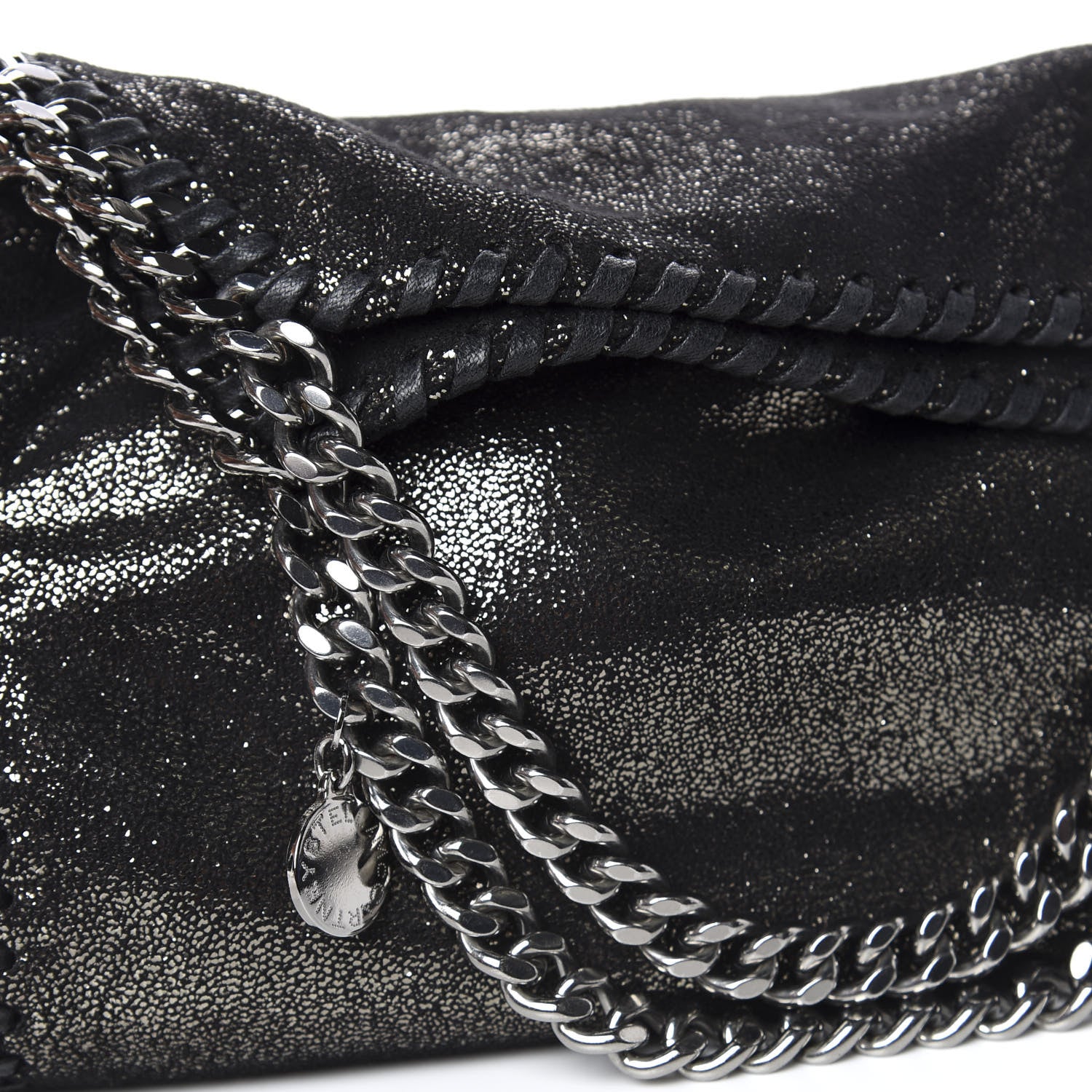 Stella McCartney Chamois Shiny Dotted Mini Falabella Crossbody Ruthenium 9 of 9