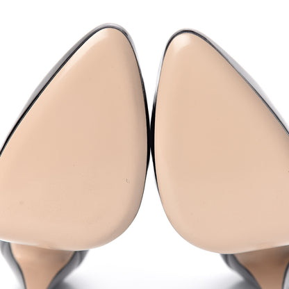 Gucci Polished Calfskin Removable Pearly Bow Elaisa Platform High Heel Pumps 38 Black 10 of 15