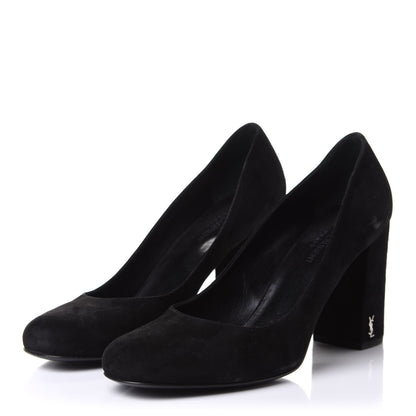 Saint Laurent Kid Scamosciato Babies 90 Pumps 40.5 Black 3 of 9