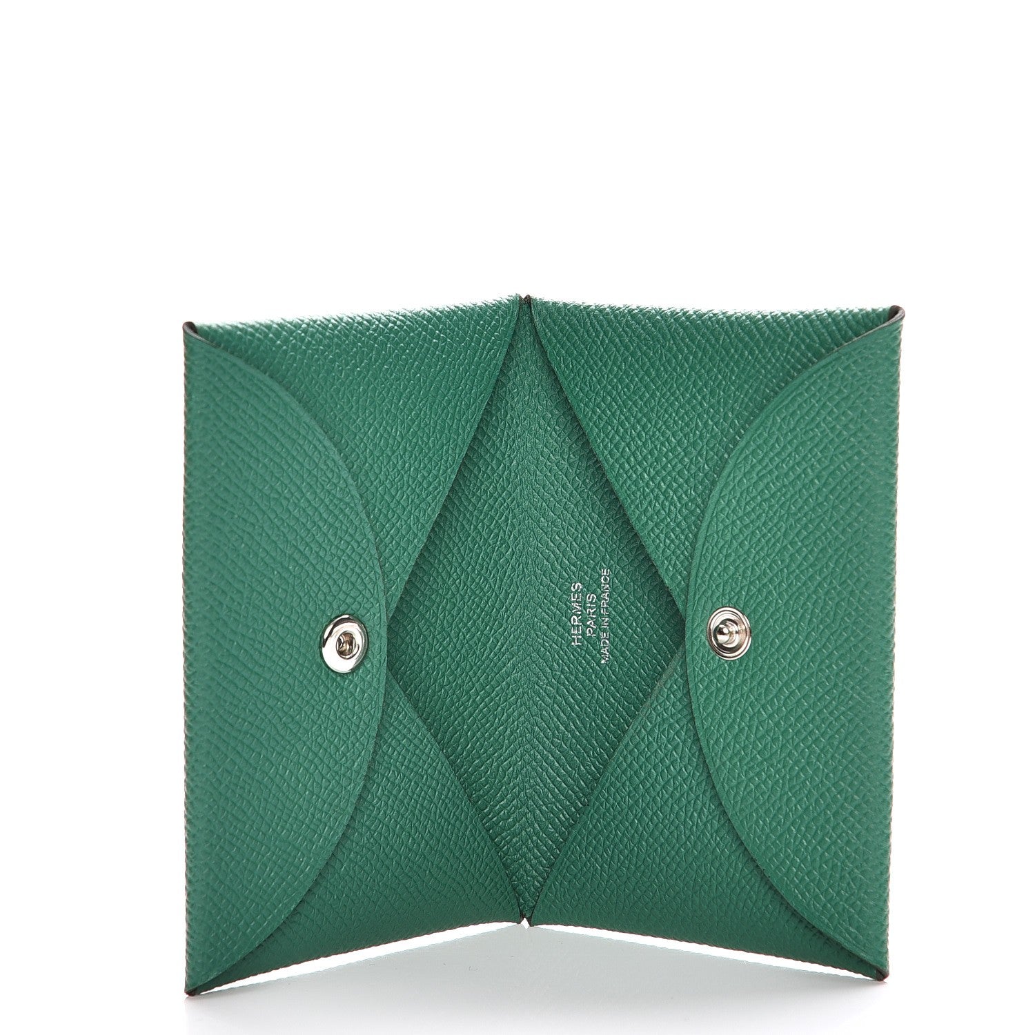 Hermes Epsom Calvi Card Case Vert Vertigo 5 of 8