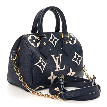 Louis Vuitton Empreinte Monogram Giant Speedy Bandouliere 20 Navy Creme 3 of 10