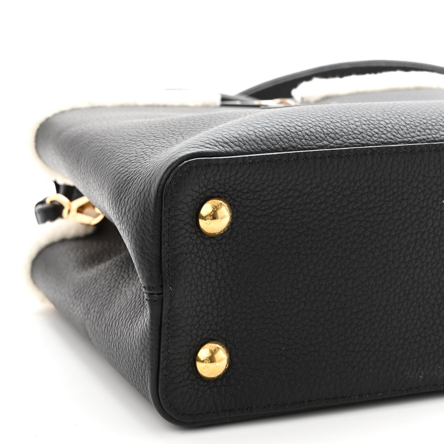 Louis Vuitton Taurillon Shearling Capucines PM Black 8 of 9
