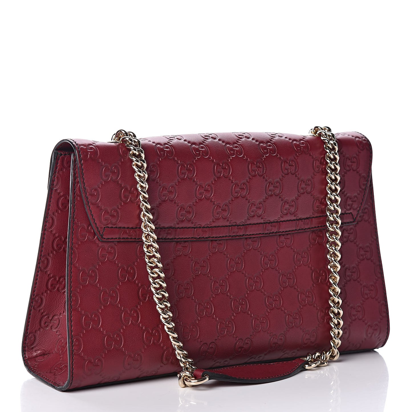 Soft Guccissima Medium Emily Chain Shoulder Bag Classic Ruby
