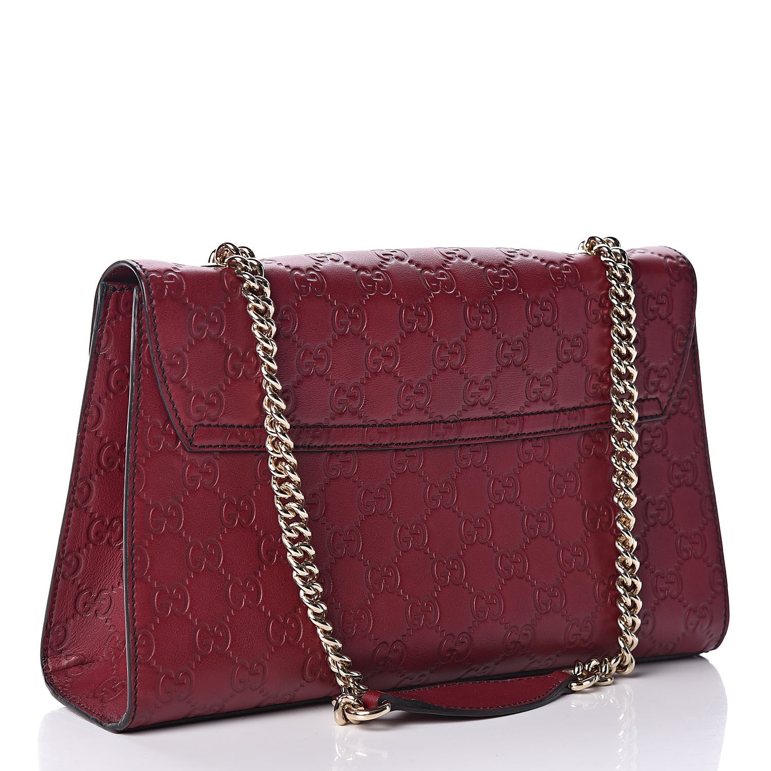 Gucci Soft Guccissima Medium Emily Chain Shoulder Bag Classic Ruby 3 of 9