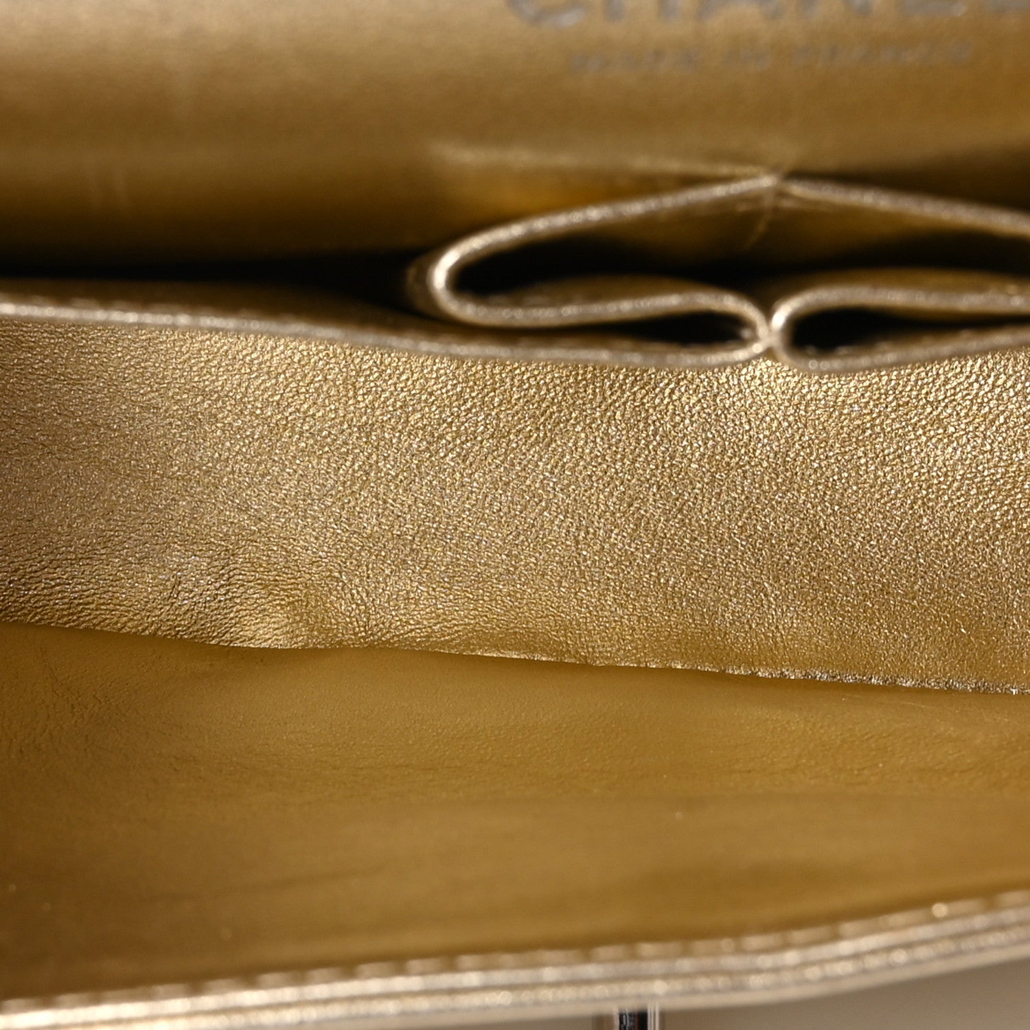 Chanel Metallic Lambskin Quilted Medium Double Flap Pale Gold 4 of 9
