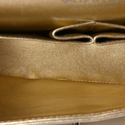Chanel Metallic Lambskin Quilted Medium Double Flap Pale Gold 4 of 9