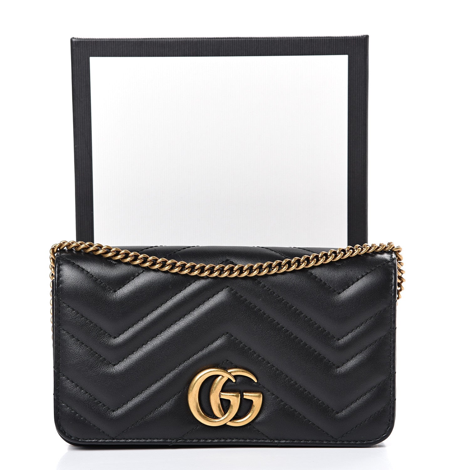 Gucci Calfskin Matelasse GG Marmont Mini Bag Black 14 of 14